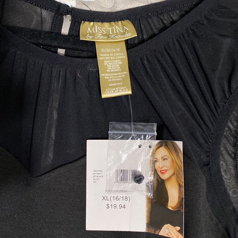 Miss Tina, black dress. Size 16-18 women. NWT - Picture 5 of 5